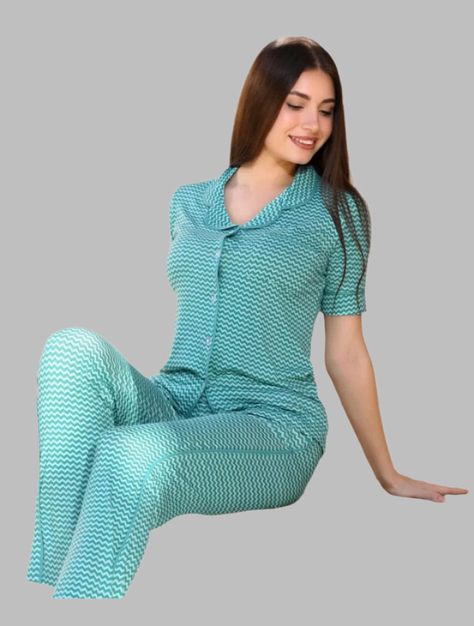 Z.pronto Olivia Half Sleeves Buttons Pajama Set