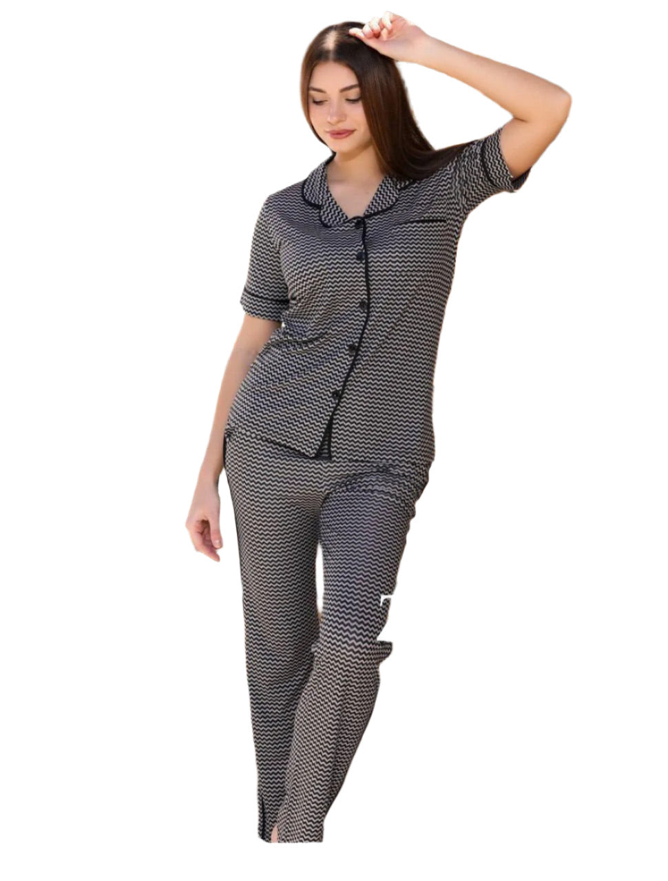 Z.pronto Olivia Half Sleeves Buttons Pajama Set