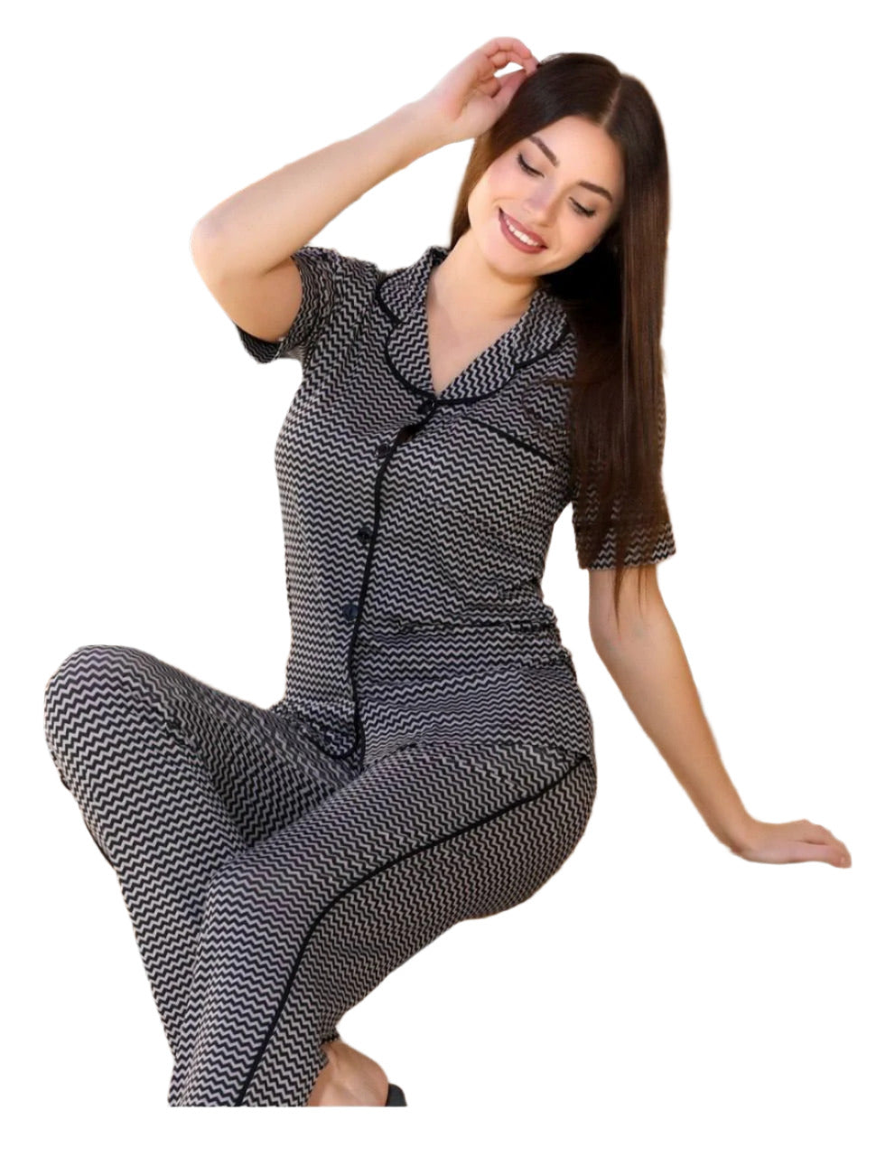 Z.pronto Olivia Half Sleeves Buttons Pajama Set
